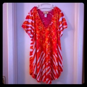 Coral and red shirt